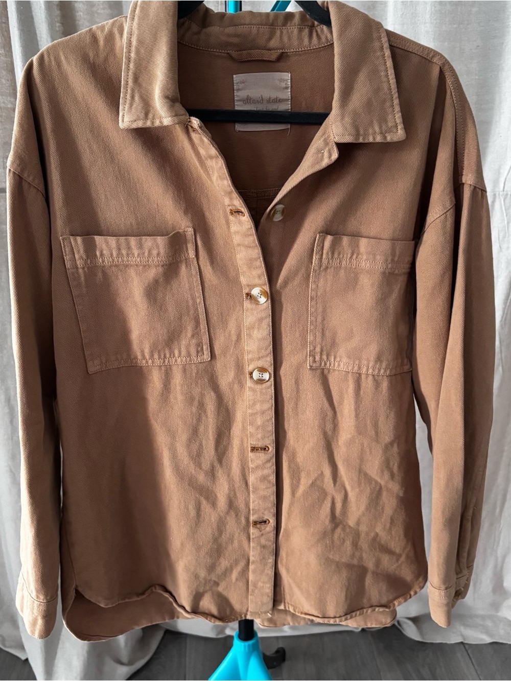 Altar'd State Tan utility Button-Up shirt Jacket 100% cotton